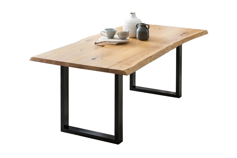 Spisebord 240x100 cm Natur / Svart - Natur | Svart - Møbler - Bord - Spisebord & kjøkkenbord