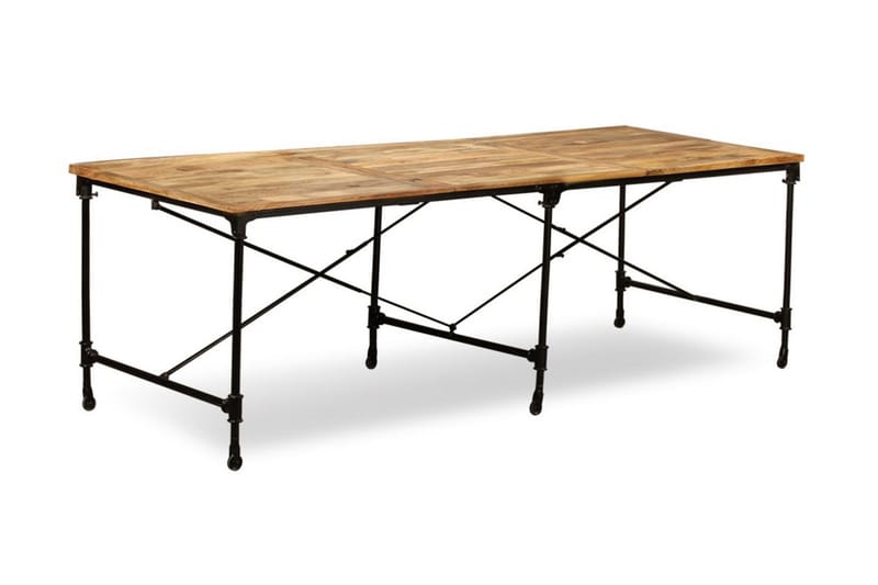 Spisebord grovt mangotre 240 cm - Mangotre/Svart - Møbler - Bord - Spisebord & kjøkkenbord