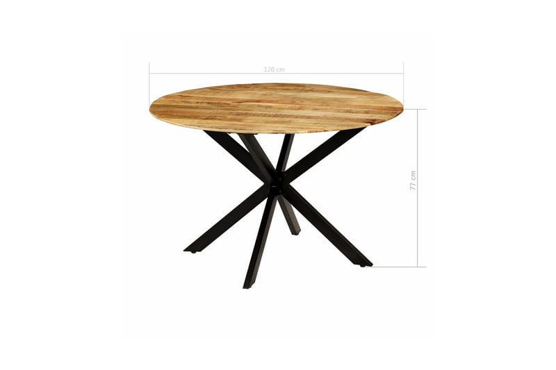 Spisebord heltre mango og stål 120x77 cm - Mangotre - Møbler - Bord - Spisebord & kjøkkenbord