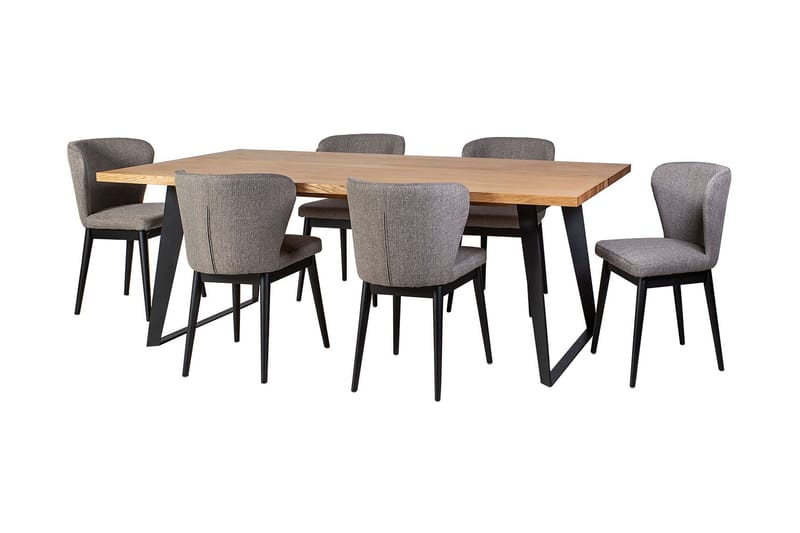 Spisebord Lisboa med 6 Stoler - Møbler - Bord - Spisebord & kjøkkenbord