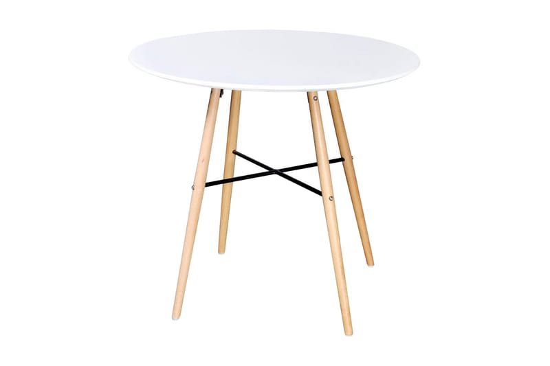 Spisebord rund MDF hvit - Hvit/Bok - Møbler - Bord - Spisebord & kjøkkenbord