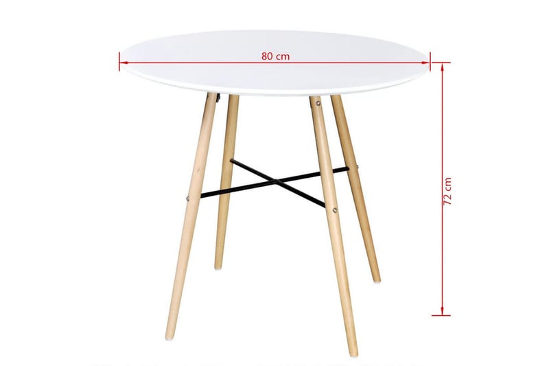 Spisebord rund MDF hvit - Hvit/Bok - Møbler - Bord - Spisebord & kjøkkenbord