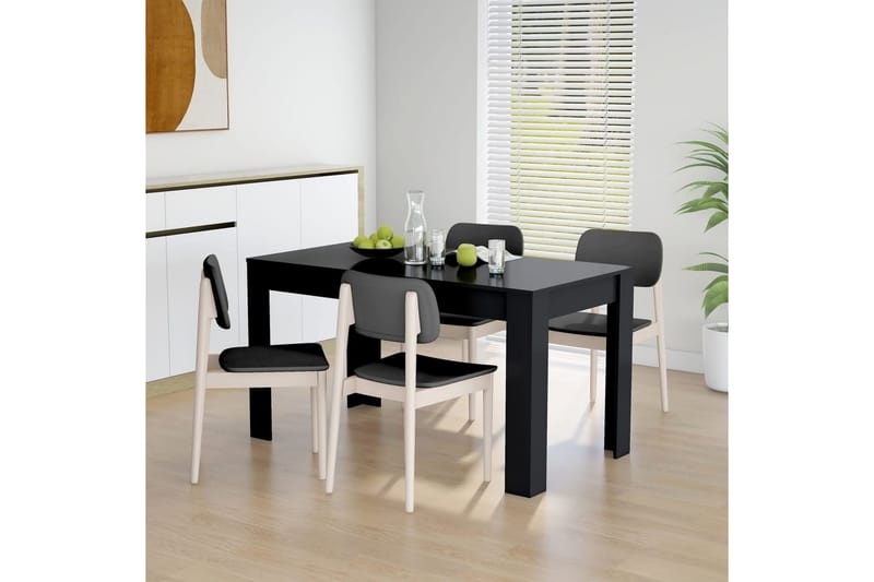 Spisebord svart 140x74,5x76 cm sponplate - Svart - Møbler - Bord - Spisebord & kjøkkenbord