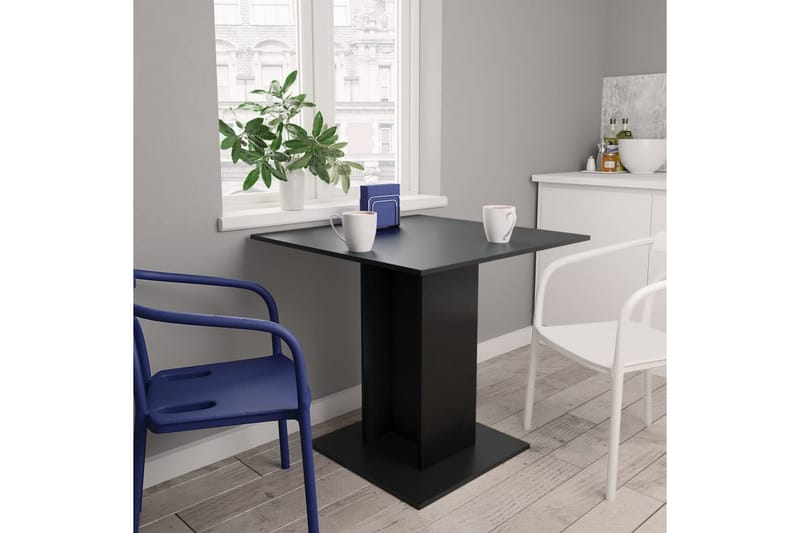 Spisebord svart 80x80x75 cm sponplate - Svart - Møbler - Bord - Spisebord & kjøkkenbord
