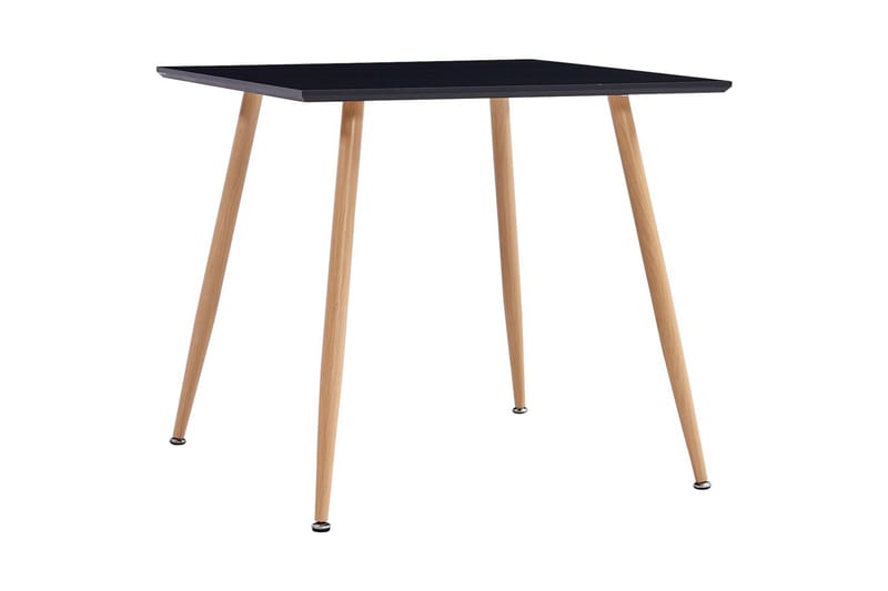 Spisebord svart og eik 80,5x80,5x73 cm MDF - Svart - Møbler - Bord - Spisebord & kjøkkenbord