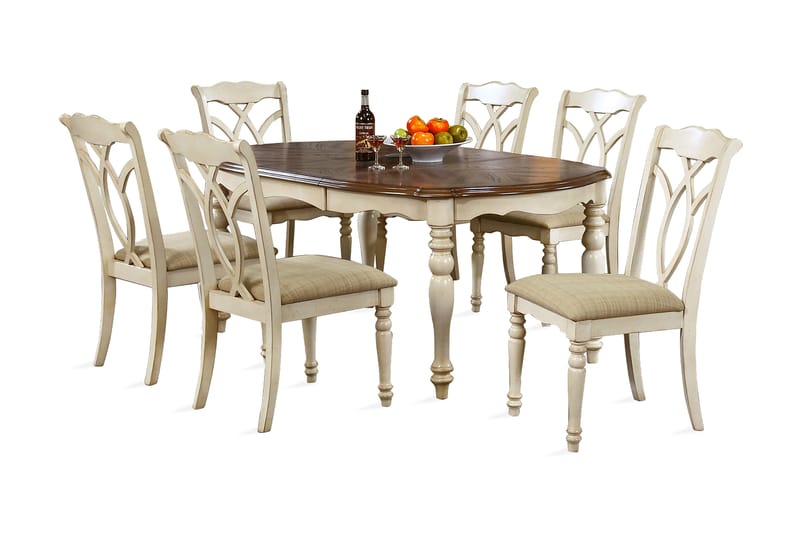 Spisegruppe LILY med 6 stoler 1065x137 + 45xH76cm - Møbler - Bord - Spisebord & kjøkkenbord