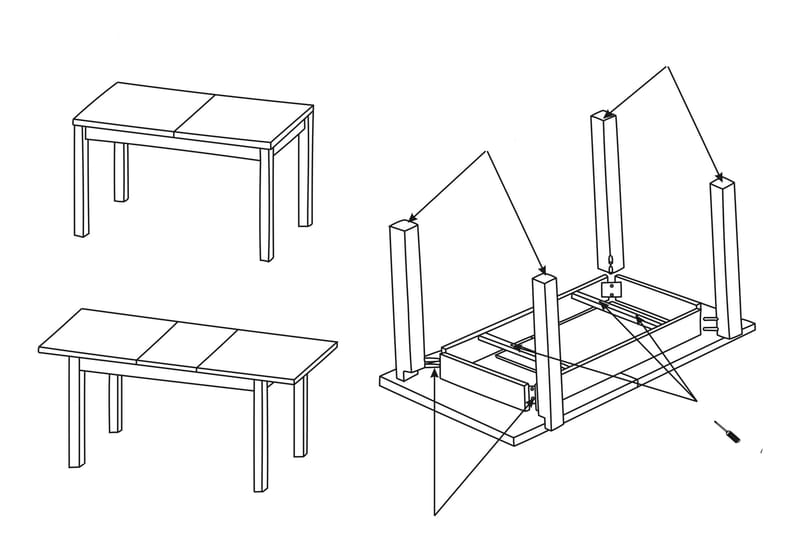 Tabell Forlengningsbart Spisebord 150 cm - Hvit - Møbler - Bord - Spisebord & kjøkkenbord