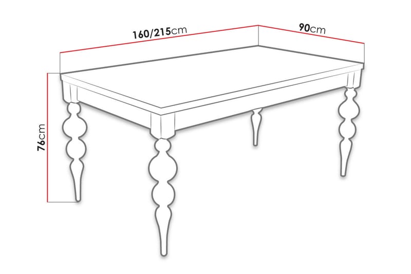 Tabell Forlengningsbart Spisebord 160 cm - Tre/Natur - Møbler - Bord - Spisebord & kjøkkenbord
