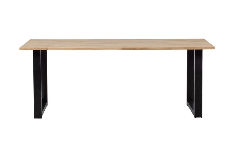 Tablo Spisebord U-Formede Ben 220 cm Ubehandlet - Eik/Svart - Møbler - Bord - Spisebord & kjøkkenbord