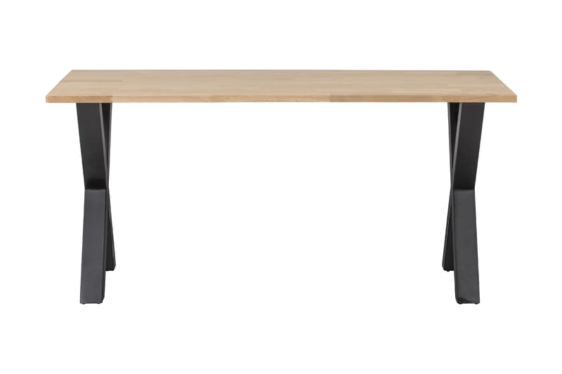 Tablo Spisebord X-Formede Ben 160 cm Ubehandlet - Eik/Svart - Møbler - Bord - Spisebord & kjøkkenbord