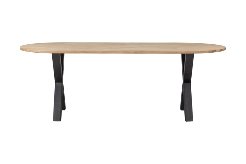 Tablo Spisebord X-Formede Ben 220 cm Ovalt - Eik/Svart - Hagemøbler - Loungemøbler - Loungestol utendørs