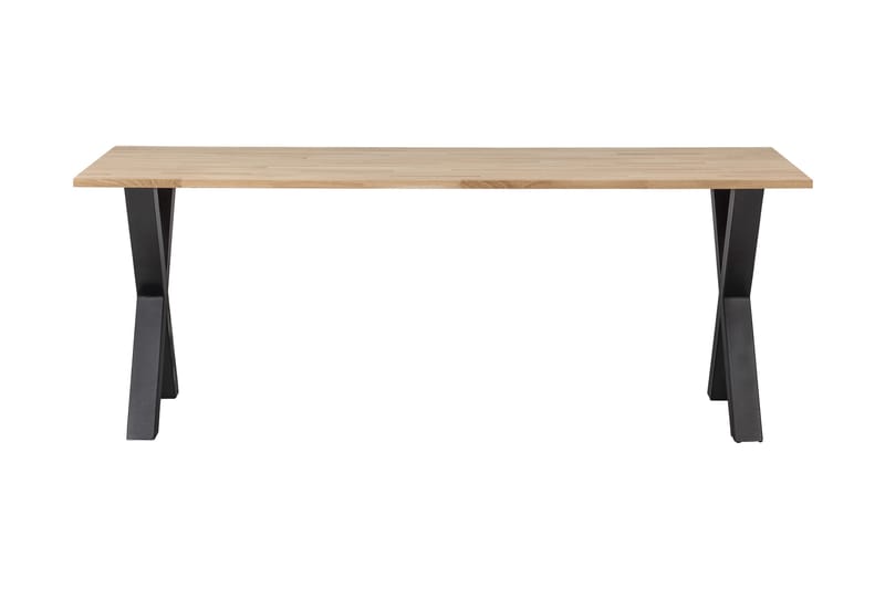 Tablo Spisebord X-Formede Ben 220 cm Ubehandlet - Eik/Svart - Møbler - Bord - Spisebord & kjøkkenbord
