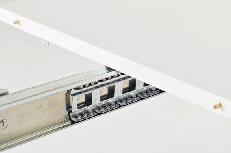 Tyson Forlengningsbart Spisebord 160 cm Ovalt - Hvit/Krom - Møbler - Bord - Spisebord & kjøkkenbord