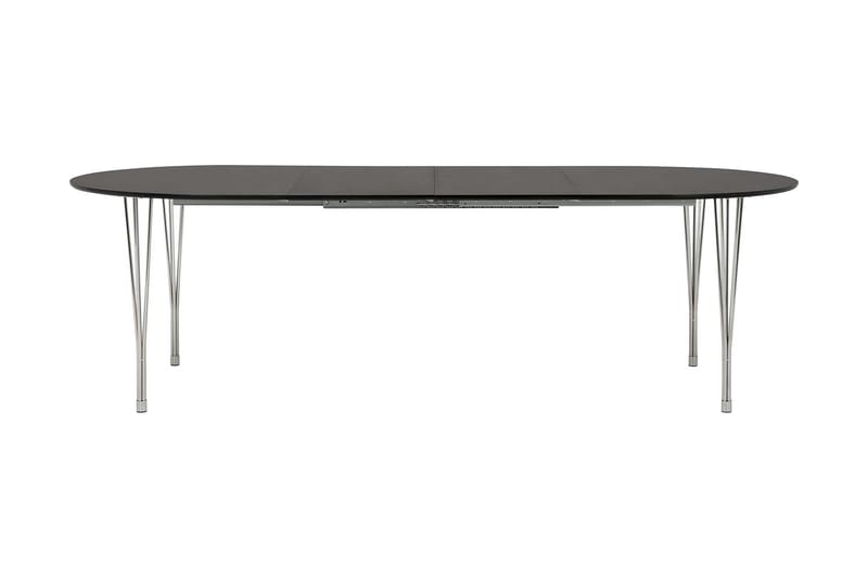 Tyson Forlengningsbart Spisebord 160 cm Ovalt - Svart/Krom - Møbler - Bord - Spisebord & kjøkkenbord