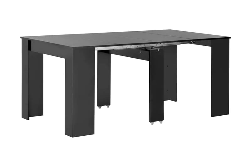 Uttrekkbart spisebord høyglans svart 175x90x75 cm - Svart - Møbler - Bord - Spisebord & kjøkkenbord