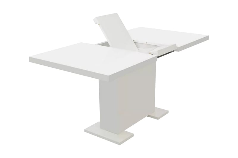 Uttrekkbart Spisebord Høyglanset Hvit - Hvit Høyglans - Møbler - Bord - Spisebord & kjøkkenbord