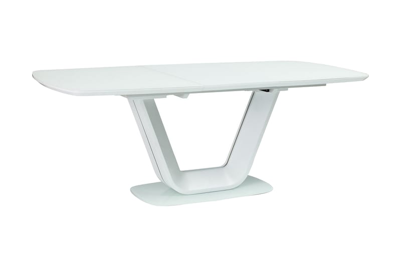Ventera Forlengningsbart Spisebord 160 cm - Glass/Hvit - Møbler - Bord - Spisebord & kjøkkenbord
