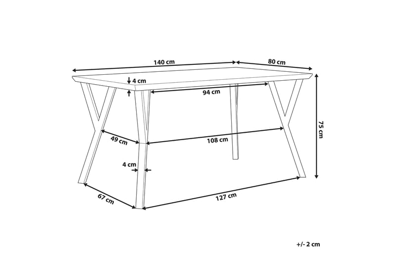 Willanna Spisebord 140x80 cm - Tre/natur - Møbler - Bord - Spisebord & kjøkkenbord