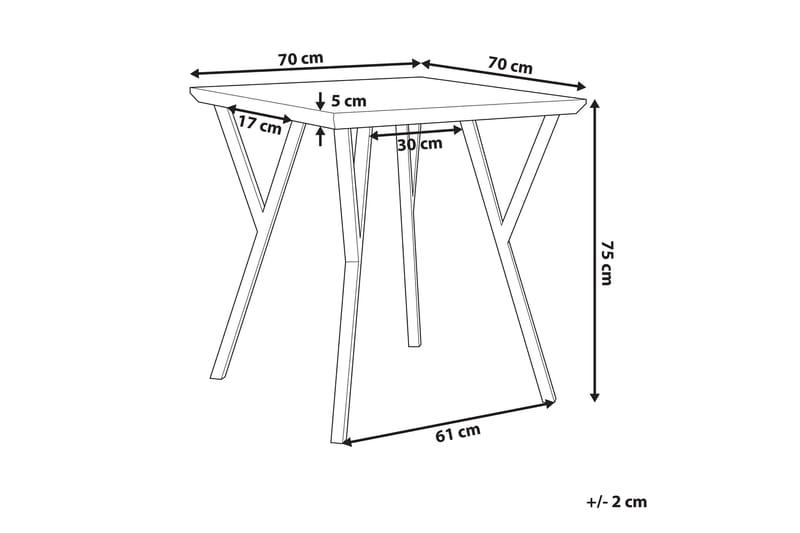 Willanna Spisebord 70x70 cm - Tre/Natur - Møbler - Bord - Spisebord & kjøkkenbord
