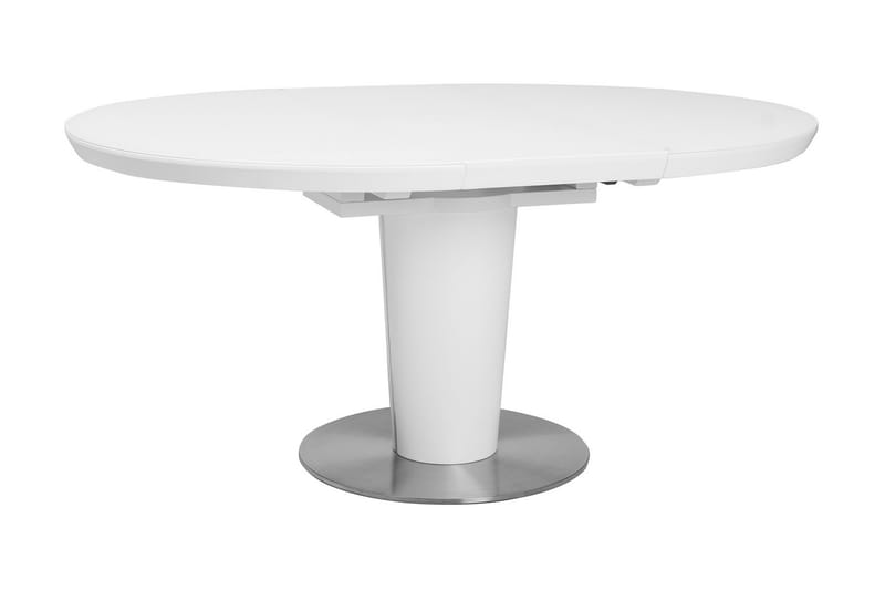 Wilora Forlengningsbart Spisebord 120 cm Ovalt - Glass/Hvit - Møbler - Bord - Spisebord & kjøkkenbord