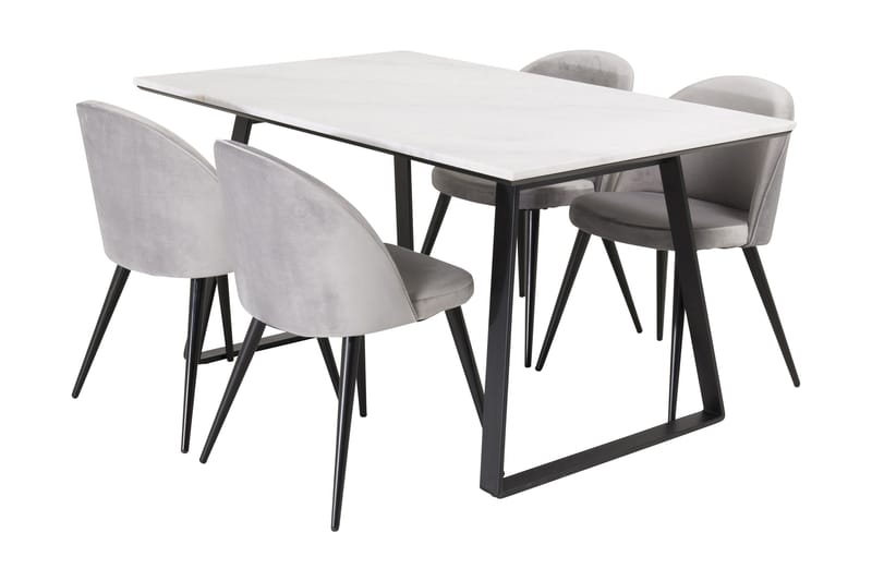 Admira Spisegruppe med 4 Valerie Kjøkkenstoler Fløyel - Møbler - Bord - Spisebord & kjøkkenbord