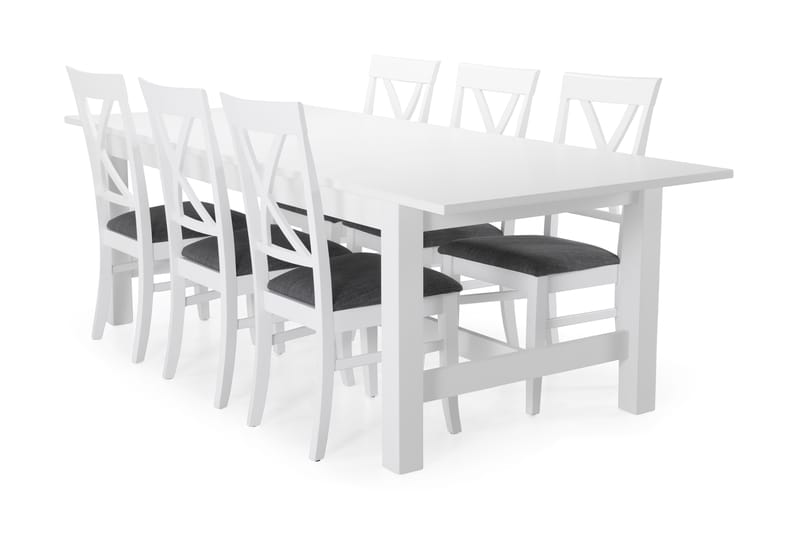 Altea Spisebord med 6 Hartford stoler - Hvit - Møbler - Bord - Spisegrupper