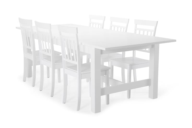 Altea Spisebord med 6 Hudson stoler - Hvit - Møbler - Bord - Spisegrupper