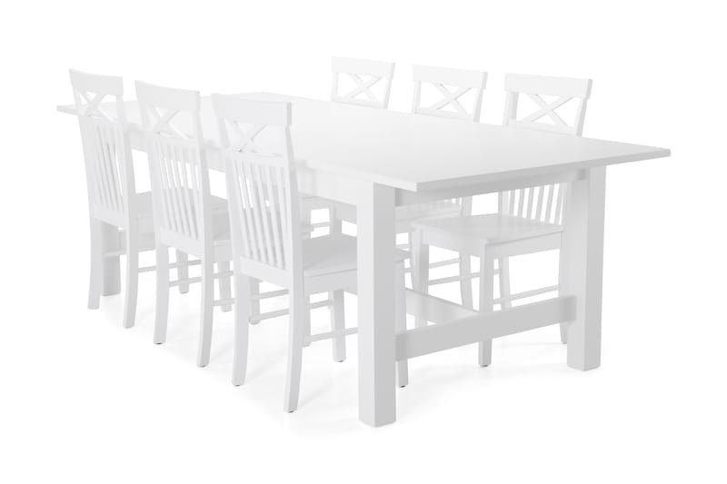 Altea Spisebord med 6 Michigan stoler - Hvit - Møbler - Bord - Spisegrupper