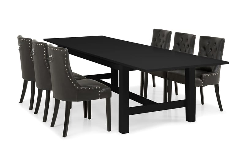 Altea Spisebord med 6 Tuva Lenestol - Svart - Møbler - Bord - Spisebord & kjøkkenbord