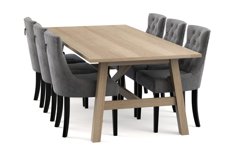 Bayview Spisebord 200 cm med 6 Viktoria Spisestoler - Hvit - Møbler - Stoler & lenestoler - Spisestuestoler & kjøkkenstoler