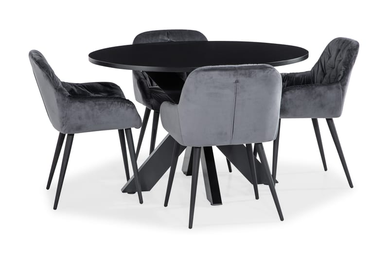 Bayview Spisegruppe Rund 120 cm med 4 Giovanni Kjøkkenstoler - Hagemøbler - Loungemøbler - Loungesett
