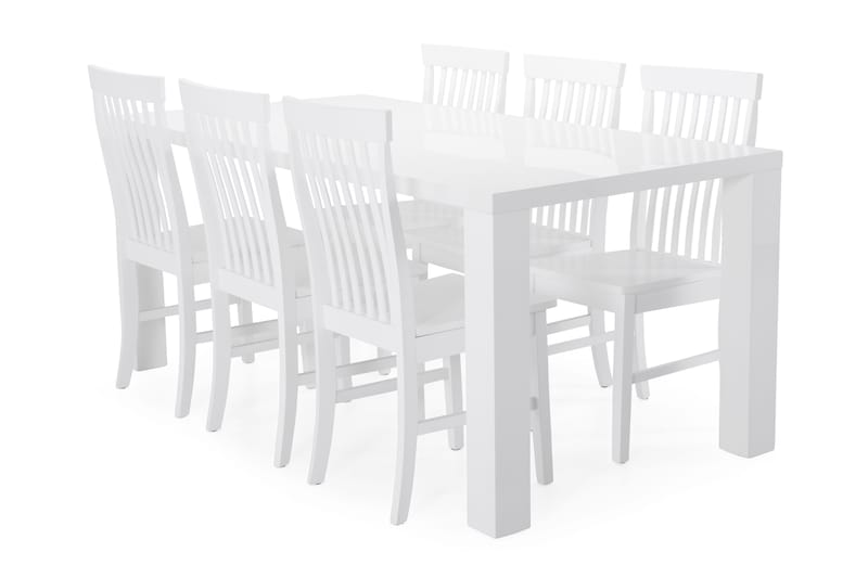 Cibus Spisebord med 6 Augusta stoler - Hvit - Møbler - Bord - Spisegrupper