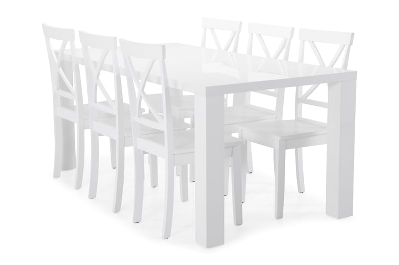 Cibus Spisebord med 6 Mirimar stoler - Hvit - Møbler - Bord - Spisegrupper