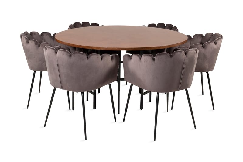 Copenhagen Spisegruppe med 6 Limhamn Spisestoler Grå - Furniture Fashion - Møbler - Bord - Spisegrupper