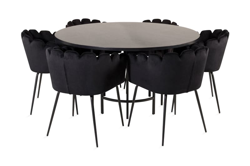 Copenhagen Spisegruppe med 6 Limhamn Spisestoler Svart - Furniture Fashion - Møbler - Bord - Spisegrupper