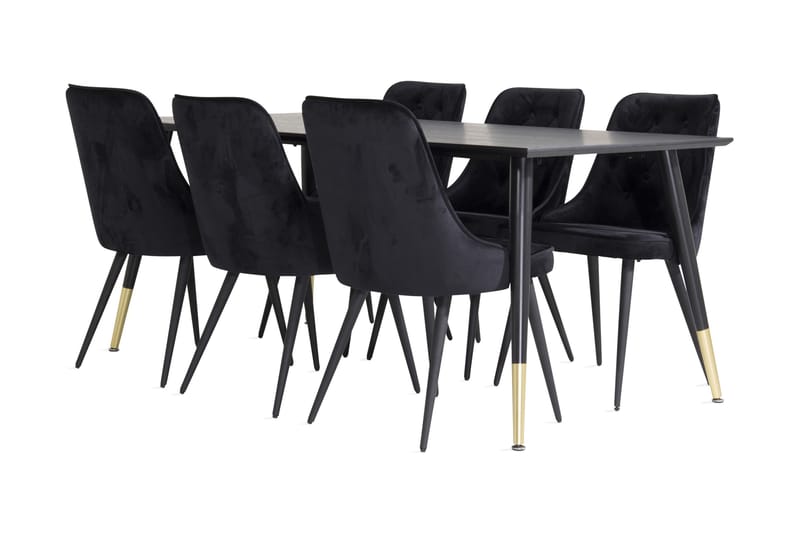 Daicy Spisebord med 6 Valerie Fløyelsstoler - Møbler - Bord - Spisegrupper
