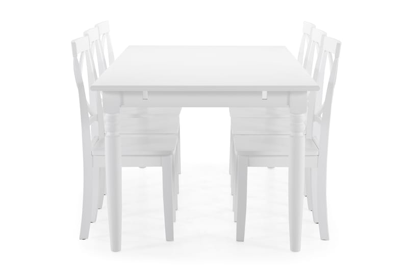 Hampton Spisebord med 6 Mirimar stoler - Hvit - Møbler - Bord - Spisegrupper