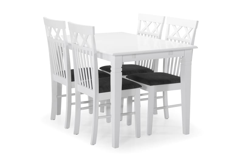 Hartford Forlengningsbart Spisebord 120 cm - Hvit/Svart - Møbler - Stoler & lenestoler - Spisestuestoler & kjøkkenstoler