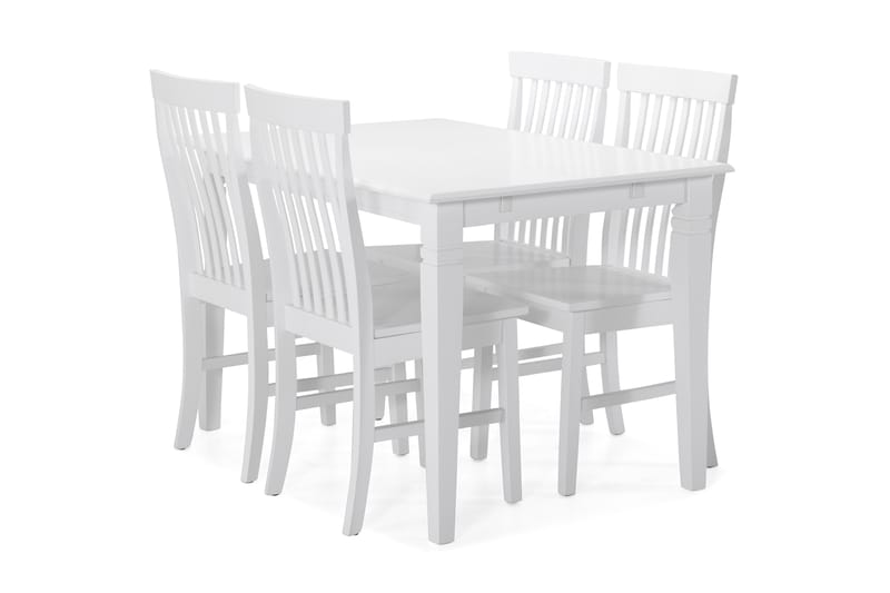 Hartford Spisebord med 4 Augusta stoler - Hvit - Møbler - Bord - Spisegrupper
