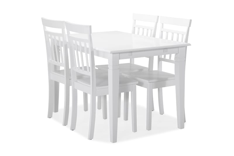 Hartford Spisebord med 4 Hudson stoler - Hvit - Møbler - Bord - Spisebord & kjøkkenbord