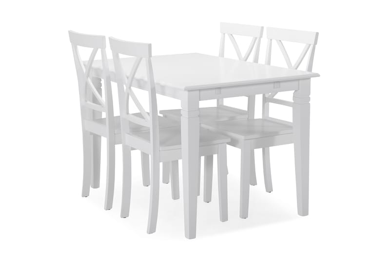 Hartford Spisebord med 4 Mirimar stoler - Hvit - Møbler - Bord - Spisegrupper