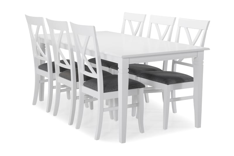 Hartford Spisebord med 6 Hartford stoler - Hvit - Møbler - Bord - Spisegrupper
