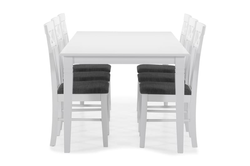 Hartford Spisebord med 6 Rebecka stoler - Hvit - Møbler - Bord - Spisegrupper