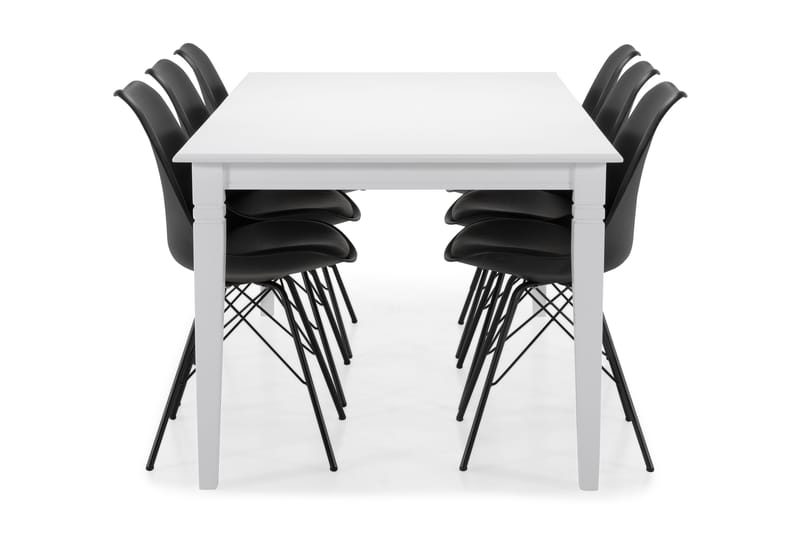 Hartford Spisebord med 6 Shell stoler - Svart - Møbler - Bord - Spisegrupper