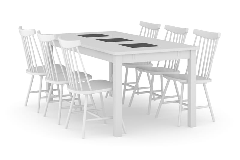 Jasmin Forlengningsbart Spisebord 180 cm med 6 Narto Spisest - Møbler - Bord - Spisegrupper