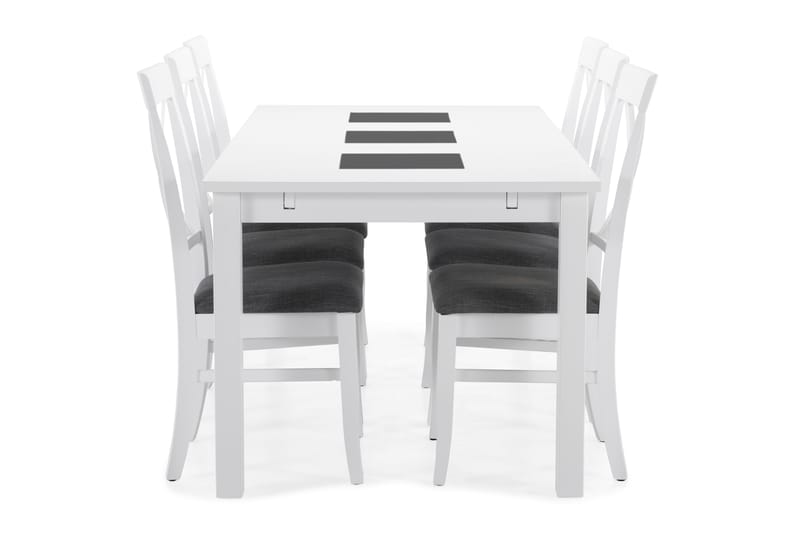 Jasmin Spisebord med 6 Hartford stoler - Hvit - Møbler - Bord - Spisegrupper