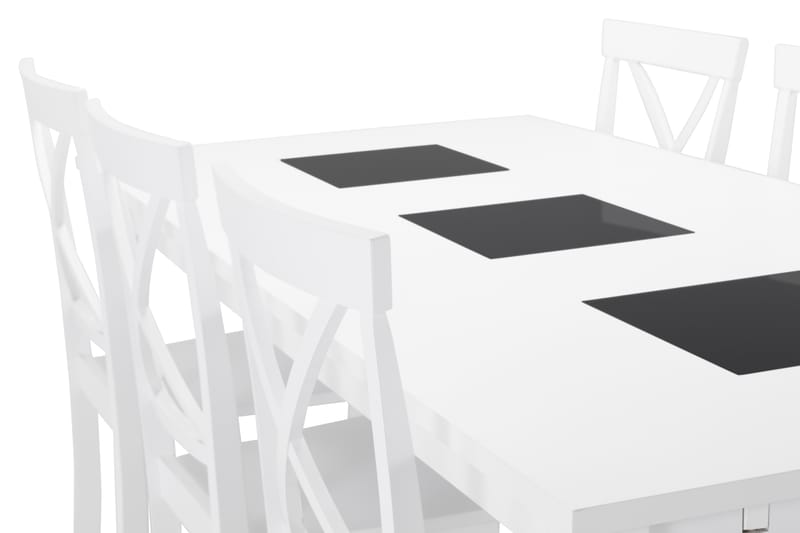 Jasmin Spisebord med 6 Mirimar stoler - Hvit - Møbler - Bord - Spisegrupper