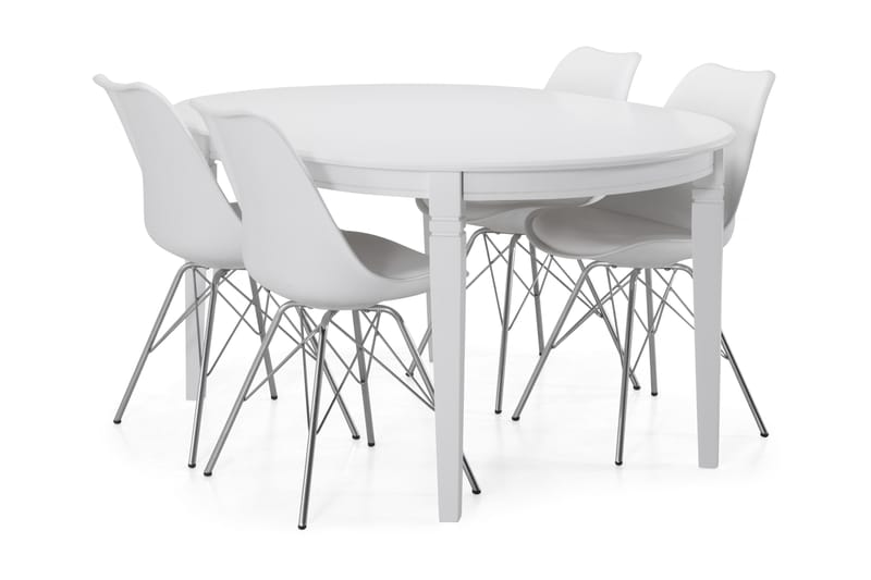 Läckö Forlengningsbart Spisebord 150 cm Ovalt - Hvit - Møbler - Bord - Spisegrupper