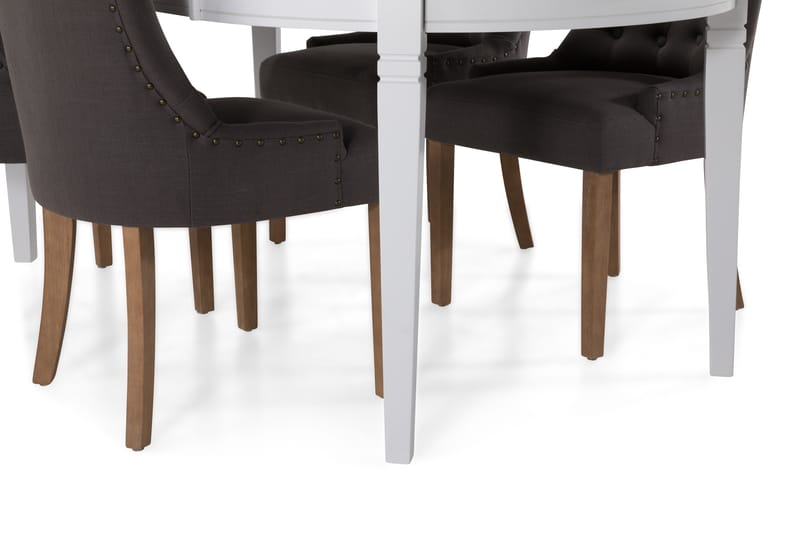 Läckö Forlengningsbart Spisebord 150 cm Ovalt - Hvit/Beige/Grå - Møbler - Bord - Spisegrupper