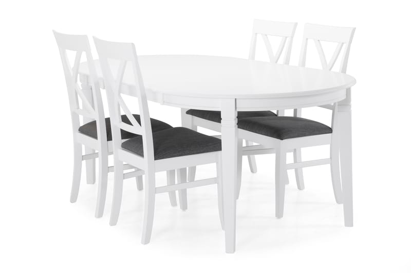 Läckö Spisebord med 4 Hartford stoler - Hvit - Møbler - Bord - Spisegrupper